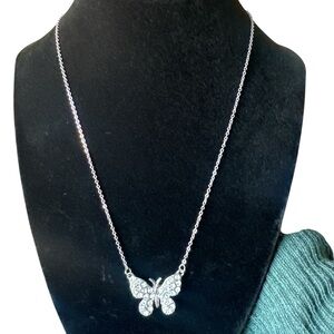 Rue21 Silver Butterfly Pendant Necklace
